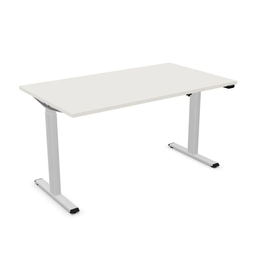 Biurko eCOMO 140x70cm platinum z regulacją do biura I sklep meblowy MIRAT.