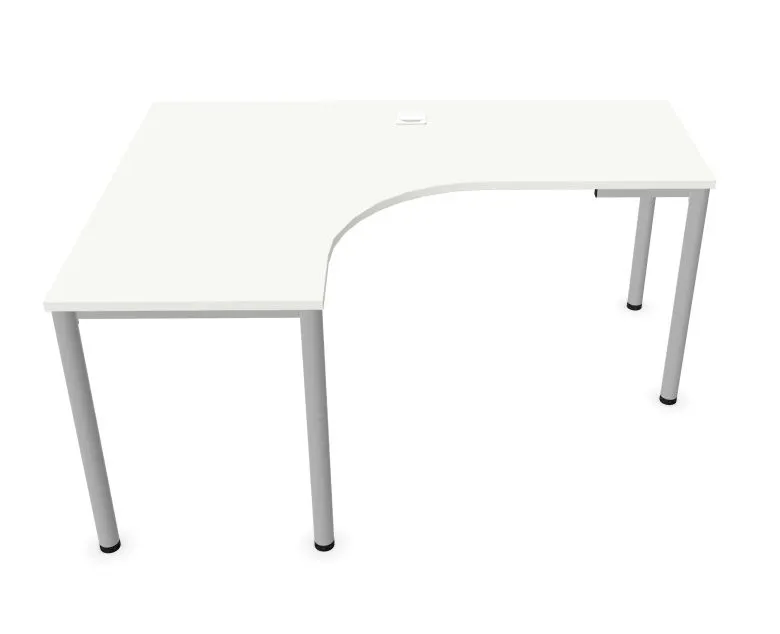 Biurko narożne EASY SPACE I-LEG LS 160x120cm białe duże I sklep meblowy MIRAT.