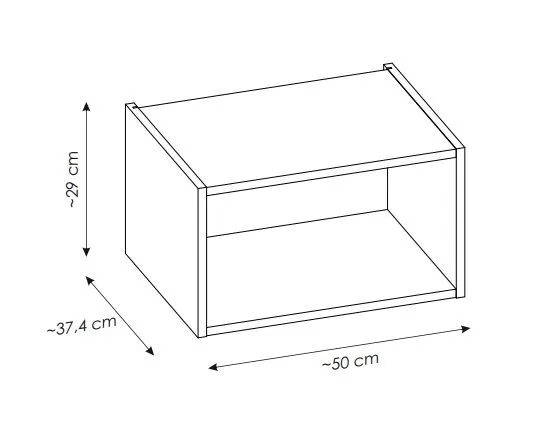 Półka wisząca NOVA COAST EVOKE 50x29cm dąb coast evoke polska produkcja I sklep meblowy MIRAT. styl SKANDYNAWSKI kolekcja NOVA