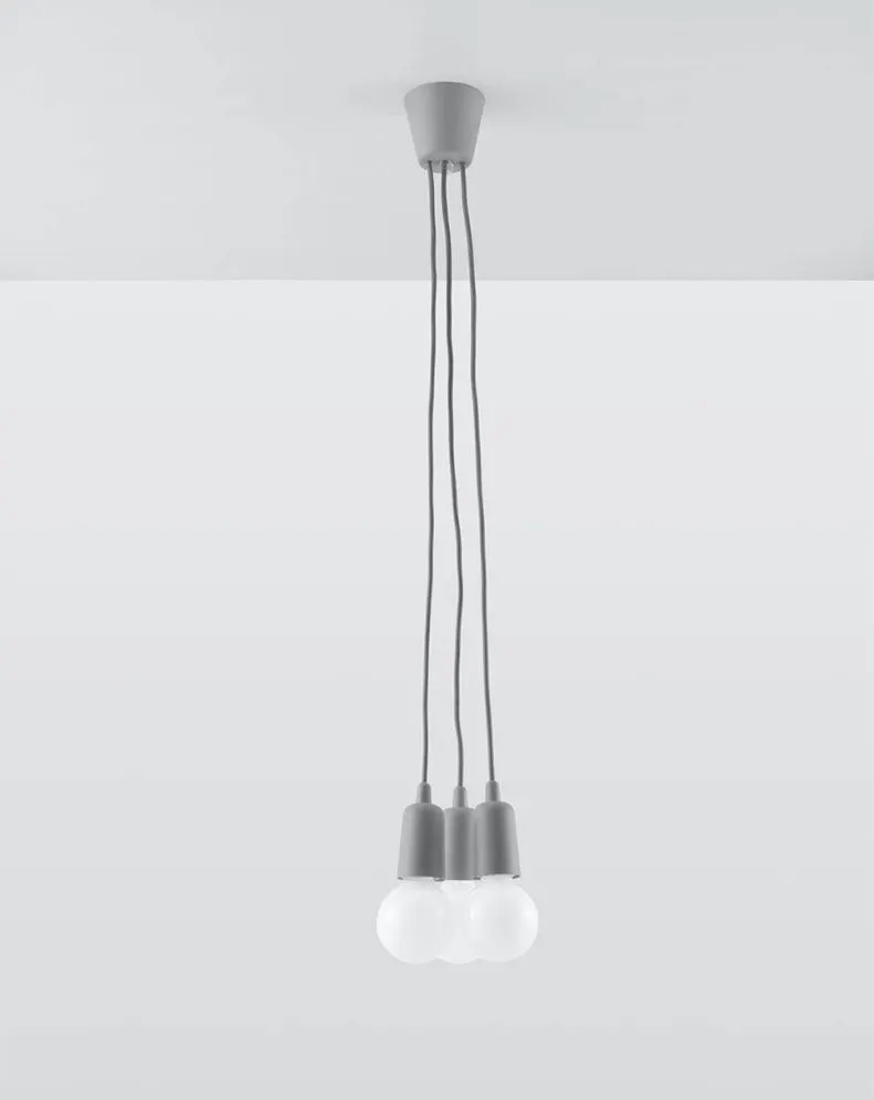 Lampa wisząca DIEGO 3 szara | sklep MIRAT kolekcja diego