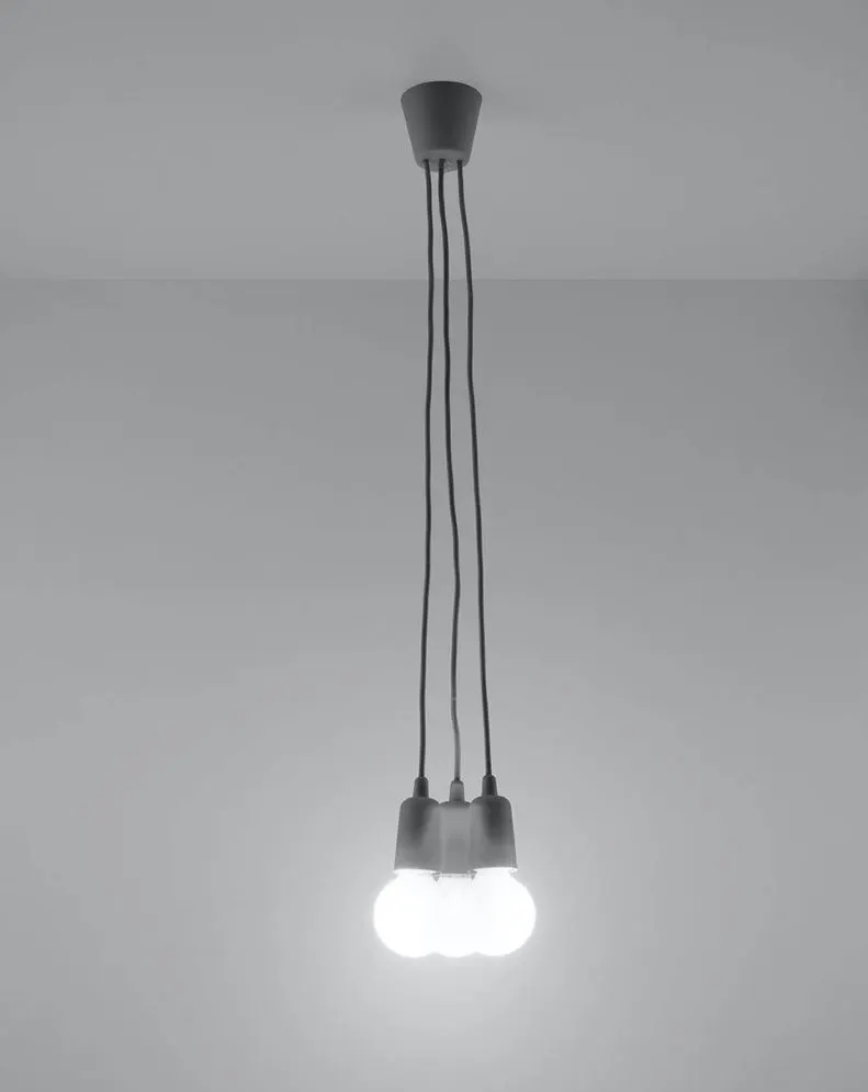 Lampa wisząca DIEGO 3 szara | sklep MIRAT kolekcja diego