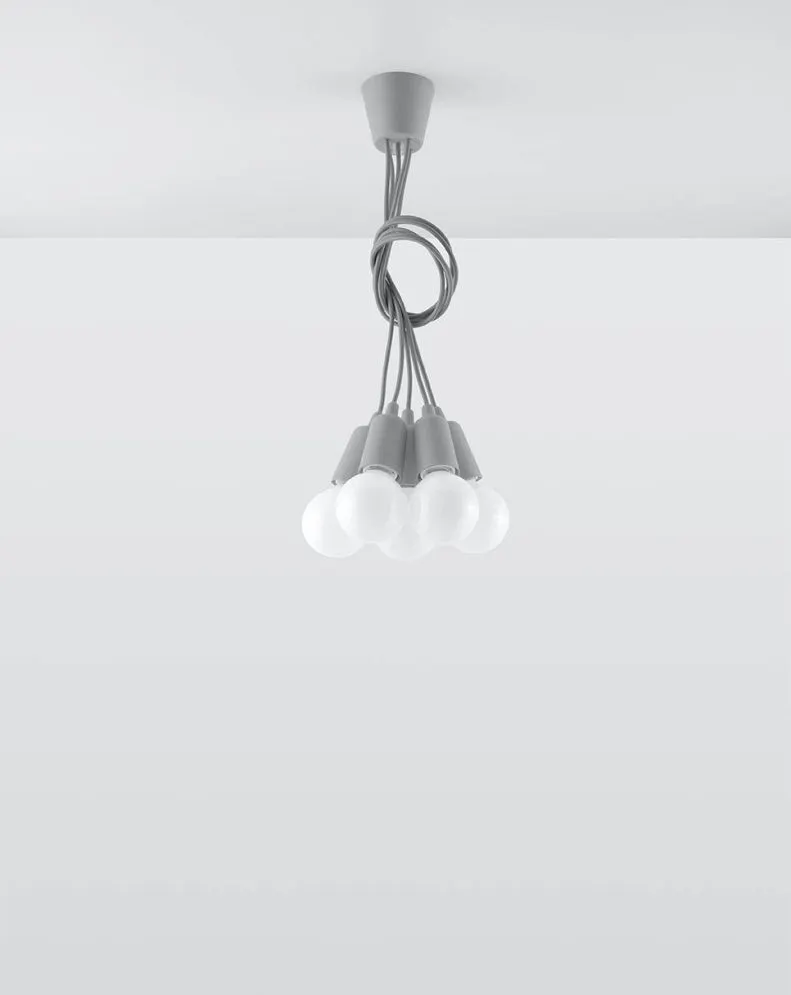 Lampa wisząca DIEGO 5 szara | sklep MIRAT kolekcja diego