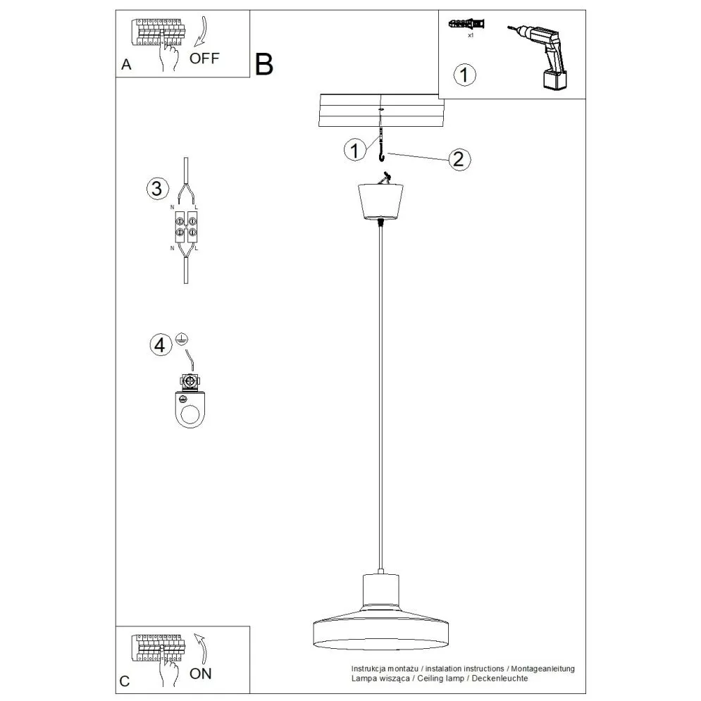Lampa wisząca BILO beżowa | sklep MIRAT kolekcja bilo