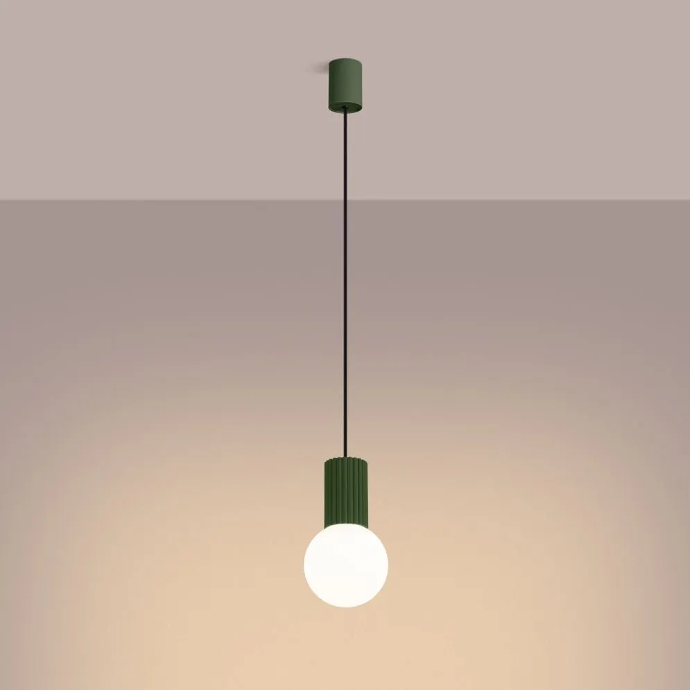 Lampa wisząca HALO 1 zielona oliwka | sklep MIRAT  kolekcja halo