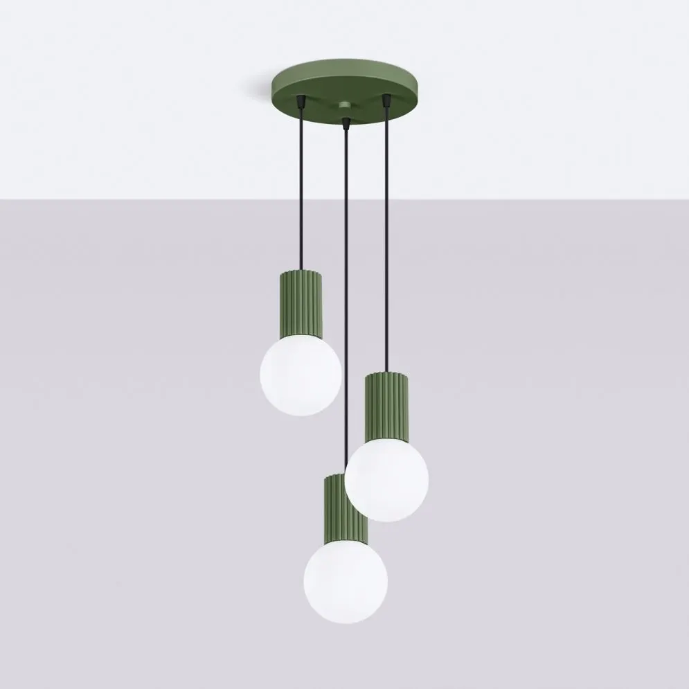 Lampa wisząca HALO 3P zielona oliwka | sklep MIRAT  kolekcja halo