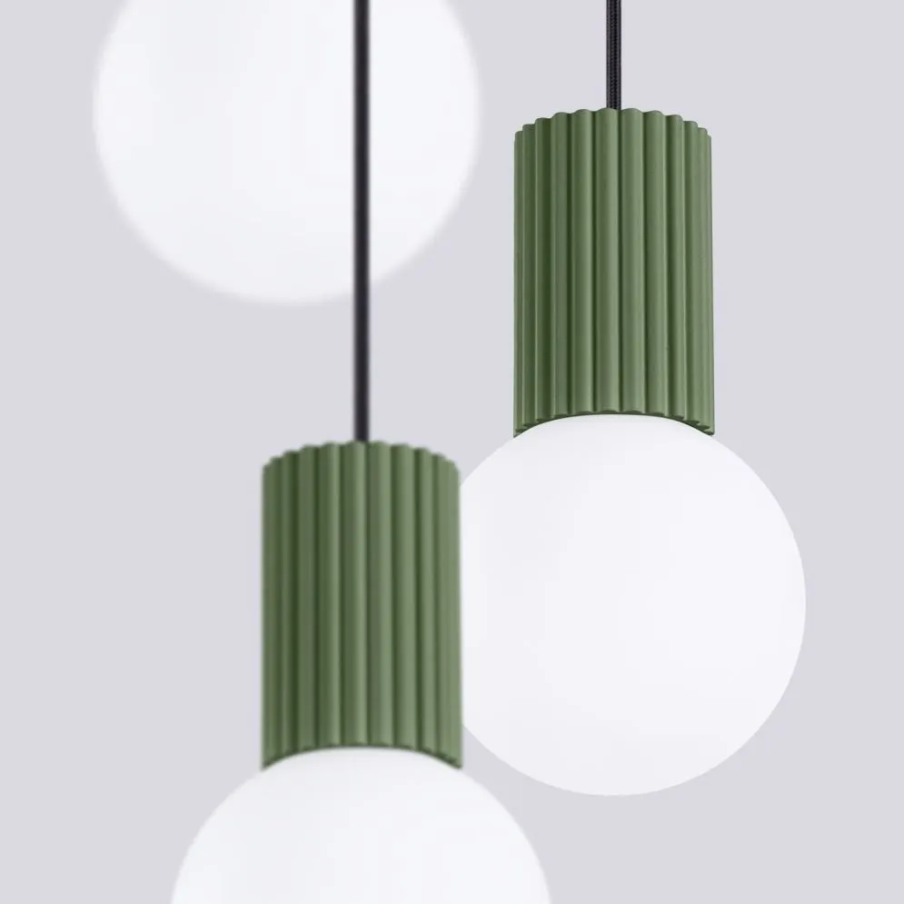 Lampa wisząca HALO 3P zielona oliwka | sklep MIRAT  kolekcja halo
