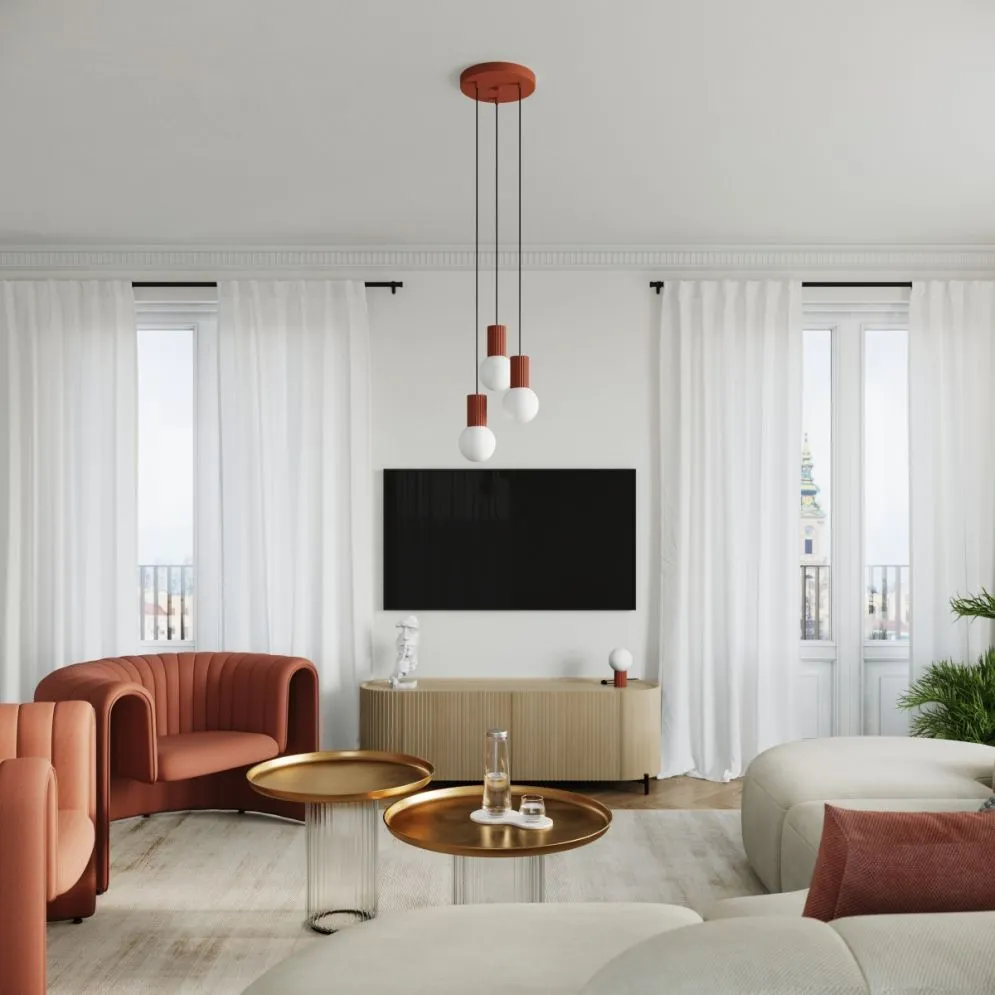 Lampa wisząca HALO 1 ochra czerwona | sklep MIRAT kolekcja halo