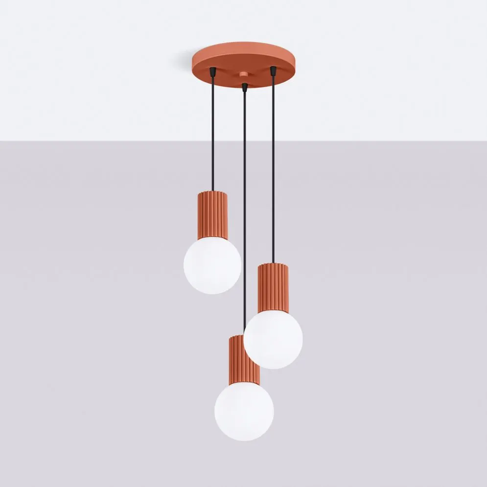 Lampa wisząca HALO 3P ochra czerwona | sklep MIRAT kolekcja halo