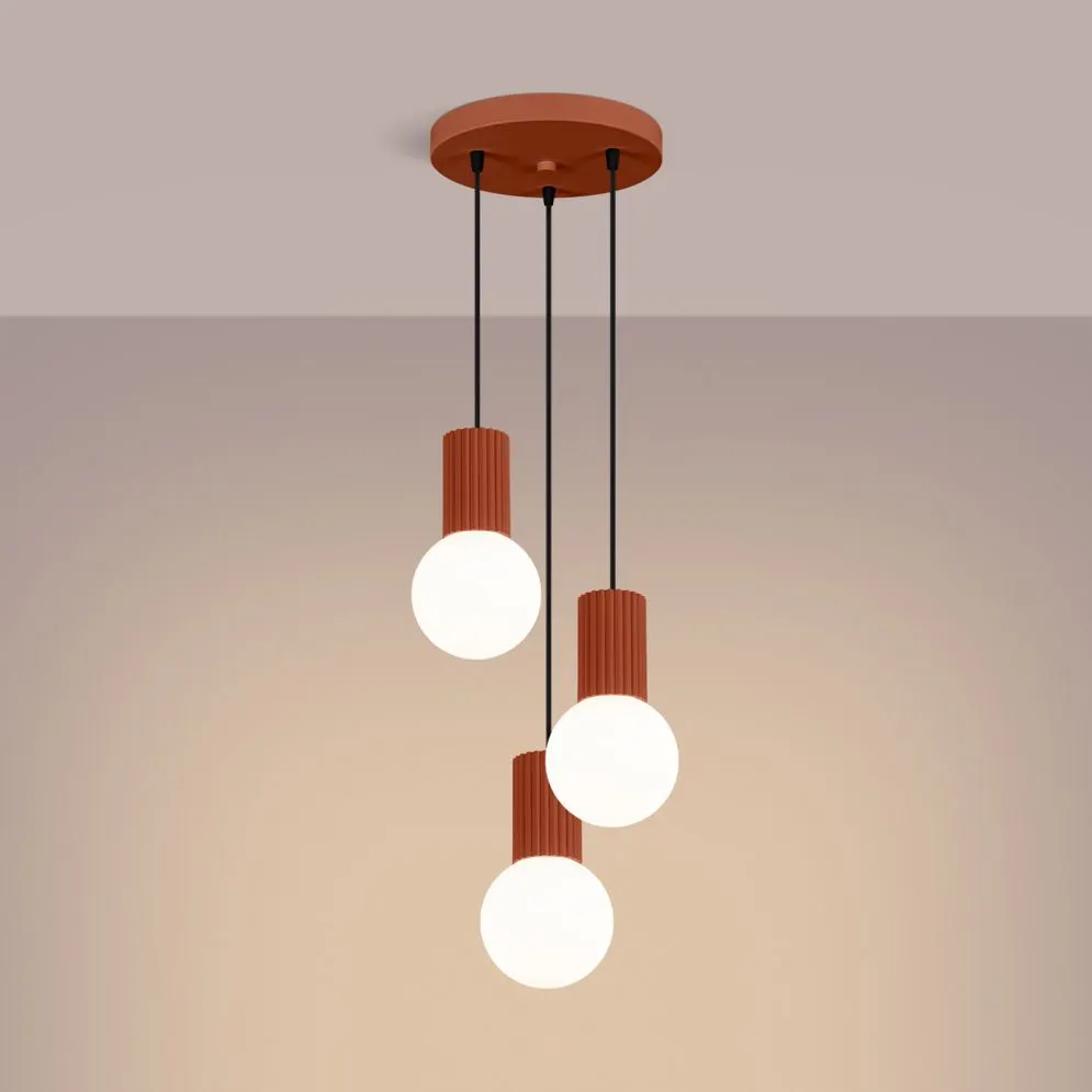 Lampa wisząca HALO 3P ochra czerwona | sklep MIRAT kolekcja halo