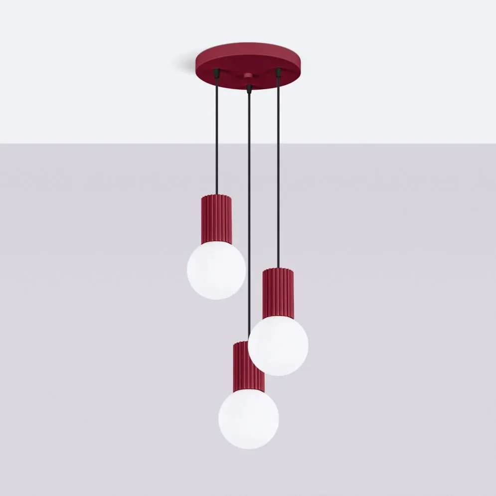Lampa wisząca HALO 3P burgund | sklep MIRAT  kolekcja halo