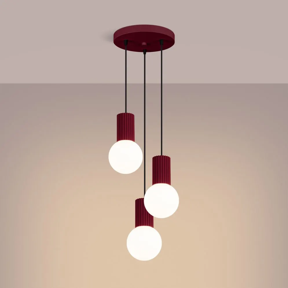 Lampa wisząca HALO 3P burgund | sklep MIRAT  kolekcja halo