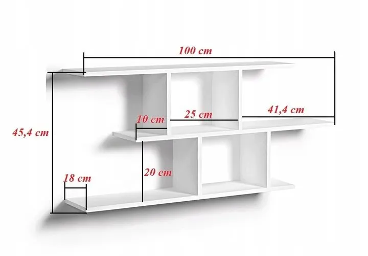 Półka ALESIA 8 dąb sonoma wisząca do salonu | MIRAT. styl LOFT
