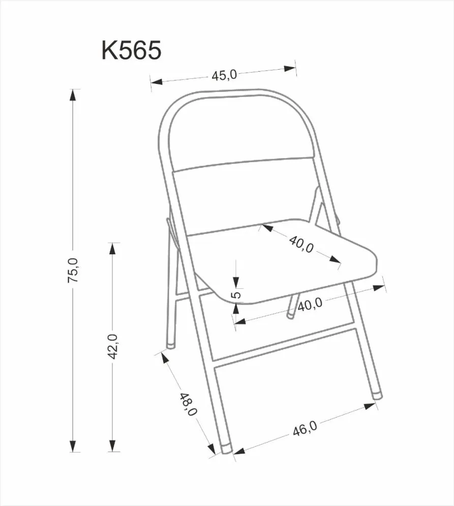 Krzesło metalowe K565 czarne składane w stylu loftowym I sklep meblowy MIRAT. styl LOFT