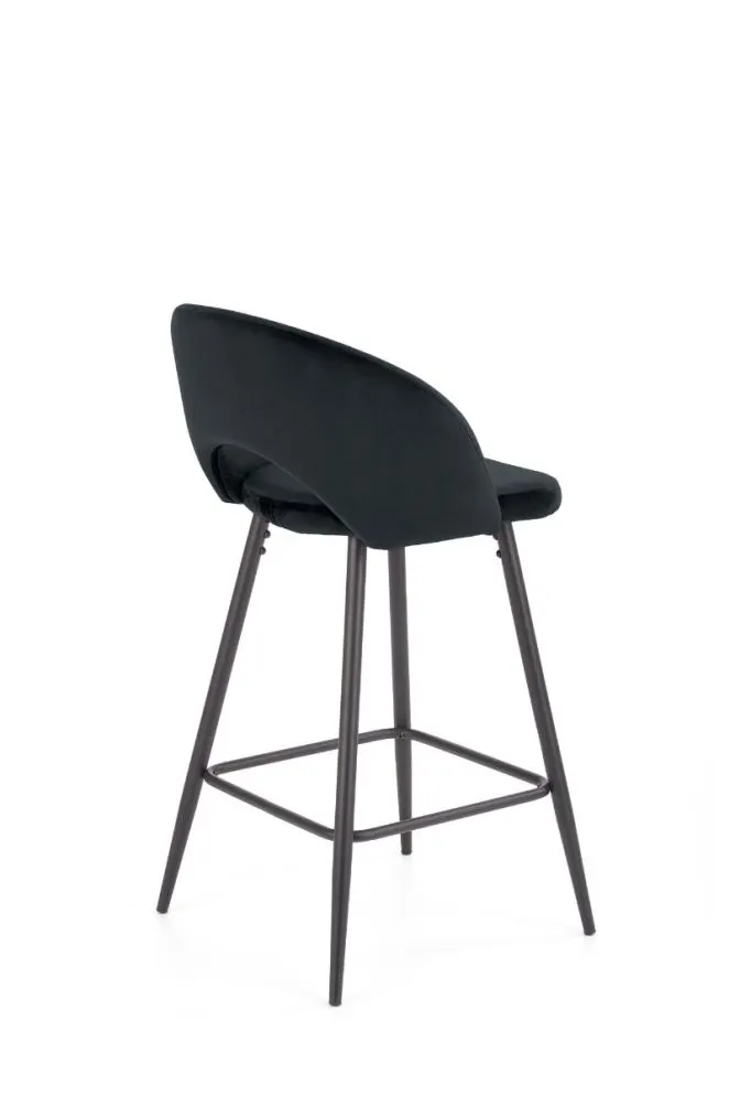 Hoker barowy H96 VELVET czarny welurowy I sklep meblowy MIRAT. styl LOFT