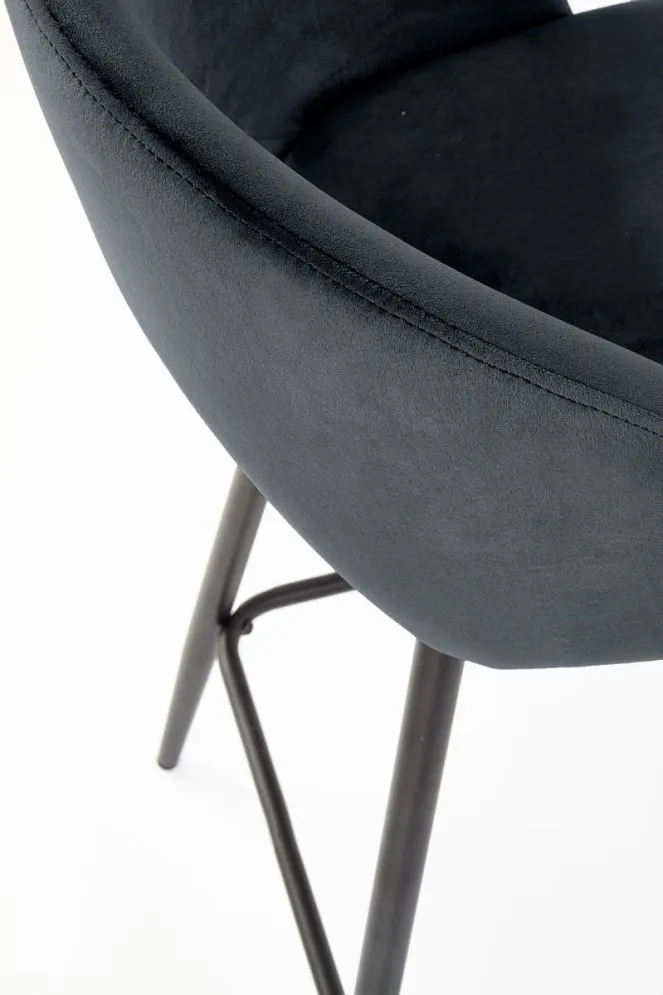 Hoker barowy H96 VELVET czarny welurowy I sklep meblowy MIRAT. styl LOFT