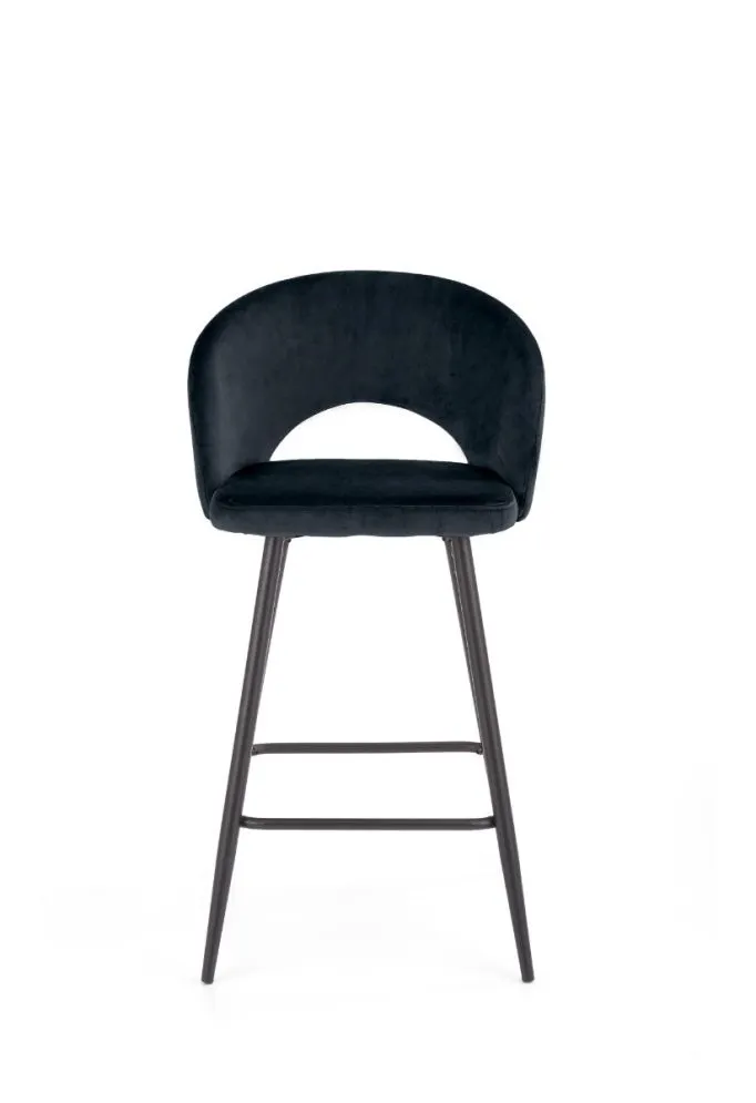 Hoker barowy H96 VELVET czarny welurowy I sklep meblowy MIRAT. styl LOFT