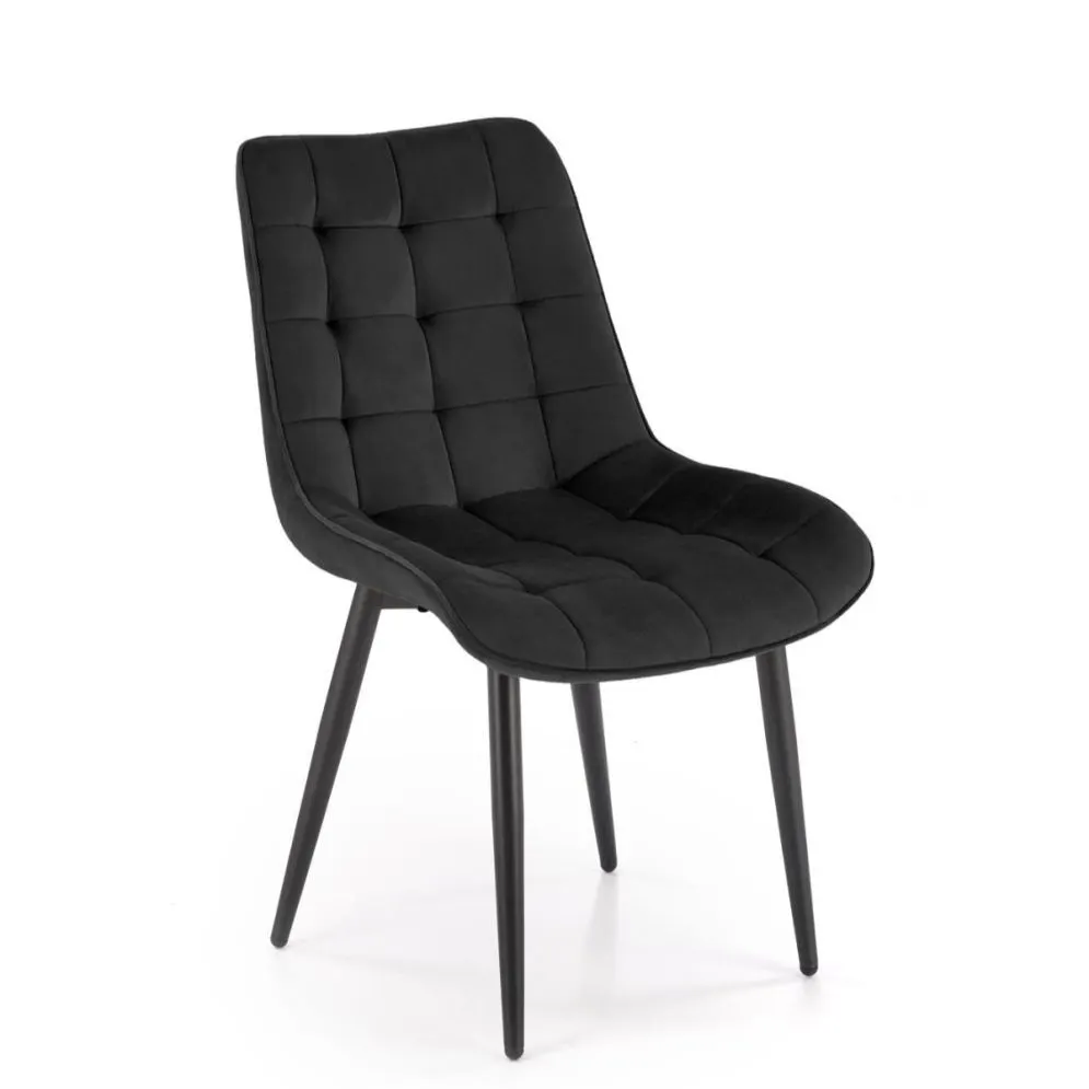 Krzesło tapicerowane K580 VELVET czarne do salonu I sklep meblowy MIRAT. styl LOFT