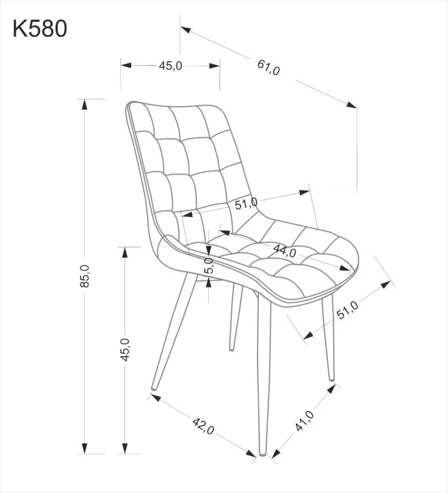 Krzesło tapicerowane K580 VELVET czarne do salonu I sklep meblowy MIRAT. styl LOFT