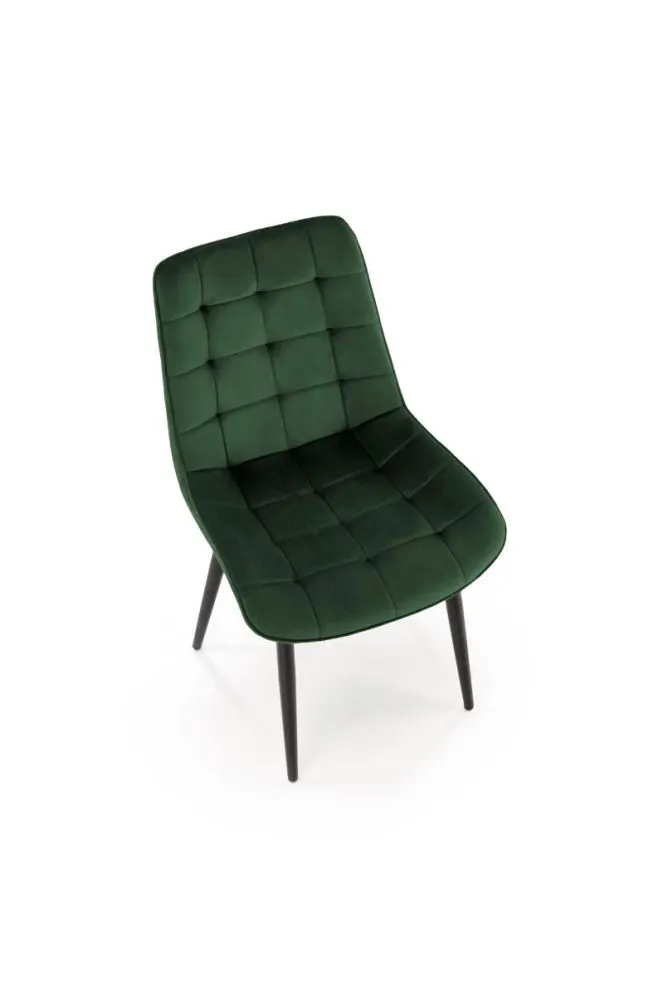 Krzesło tapicerowane K580 VELVET zielone pikowane I sklep meblowy MIRAT. styl LOFT