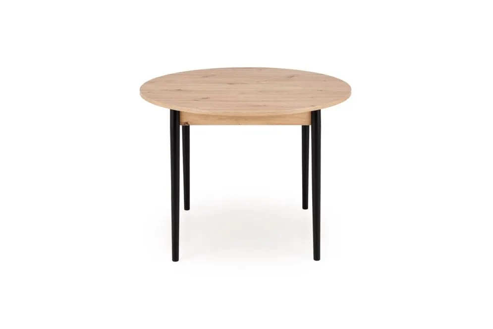 Stół rozkładany PIVOT 102(142)x102 dąb artisan/czarny okrągły I sklep meblowy MIRAT. styl SKANDYNAWSKI