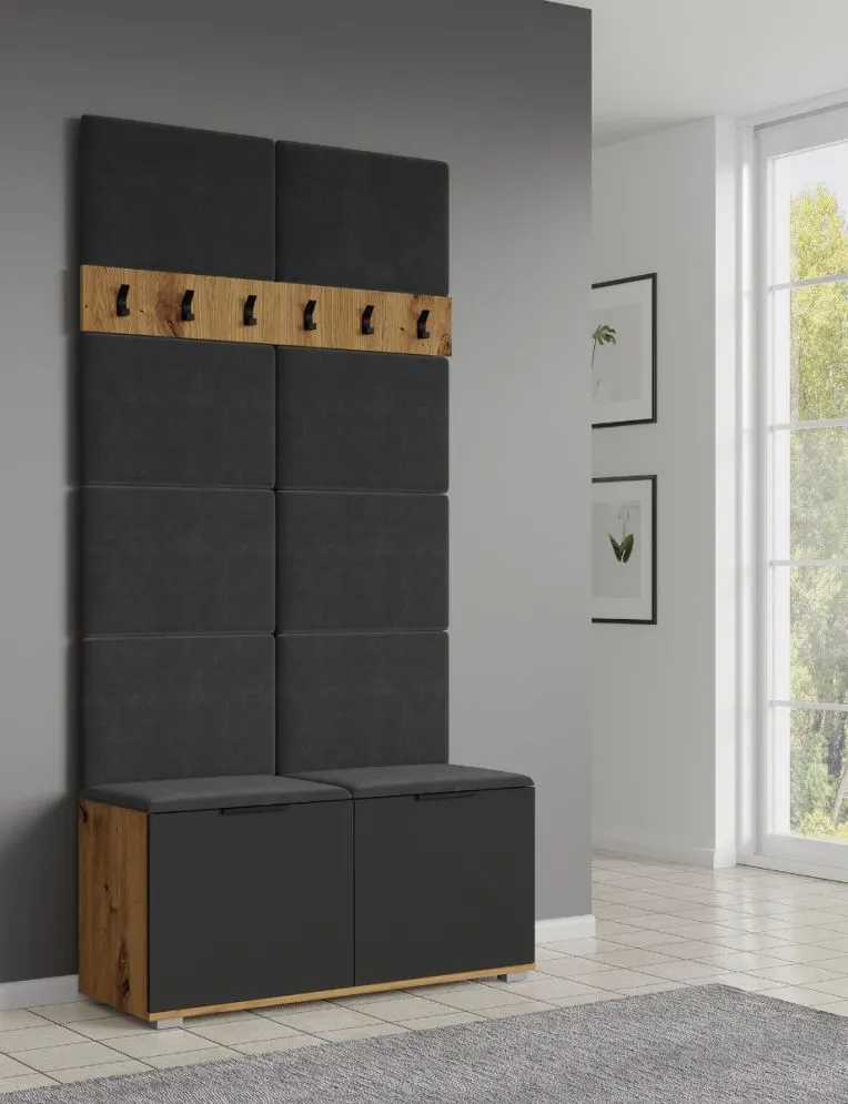 Panel tapicerowany CLIF P-50 50x35 szary do przedpokoju I sklep meblowy MIRAT.  kolekcja CLIF