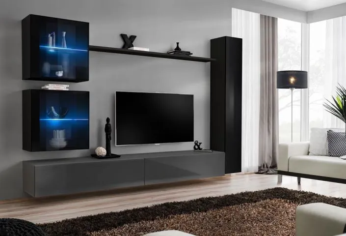 Meblościanka SWITCH XVIII wisząca nowoczesna na wysoki połysk | MIRAT. w stylu  kolekcja SWITCH