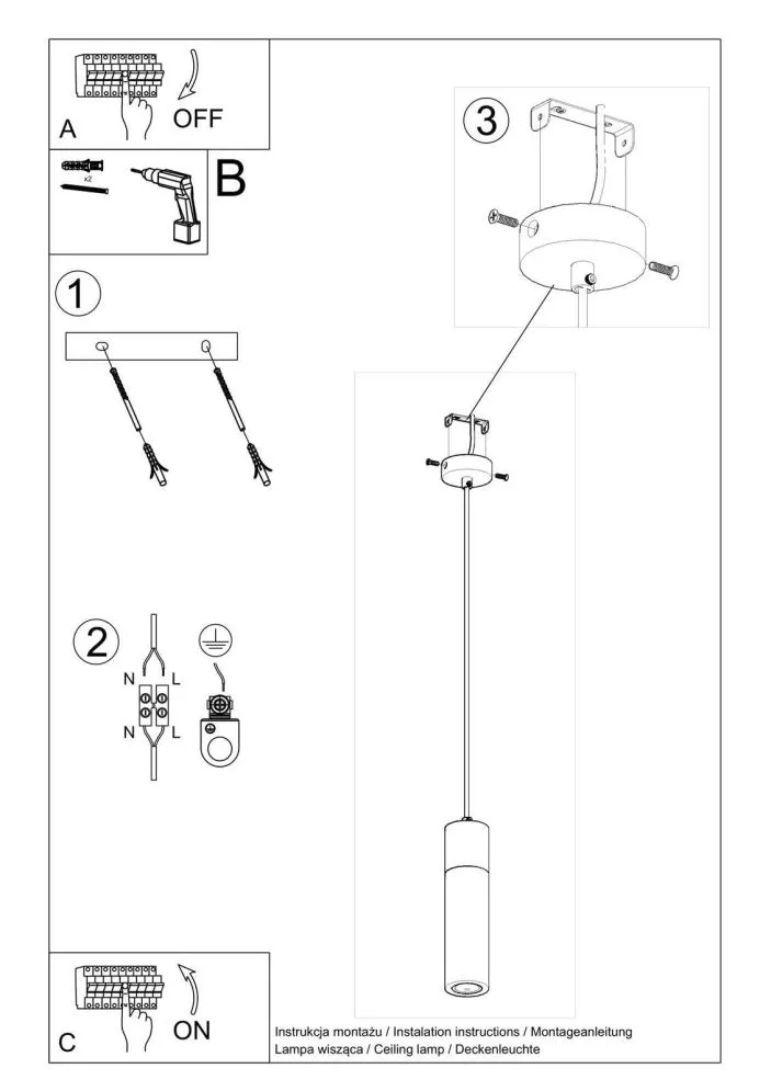 Lampa wisząca ZANE 1 szara | sklep MIRAT  kolekcja zane