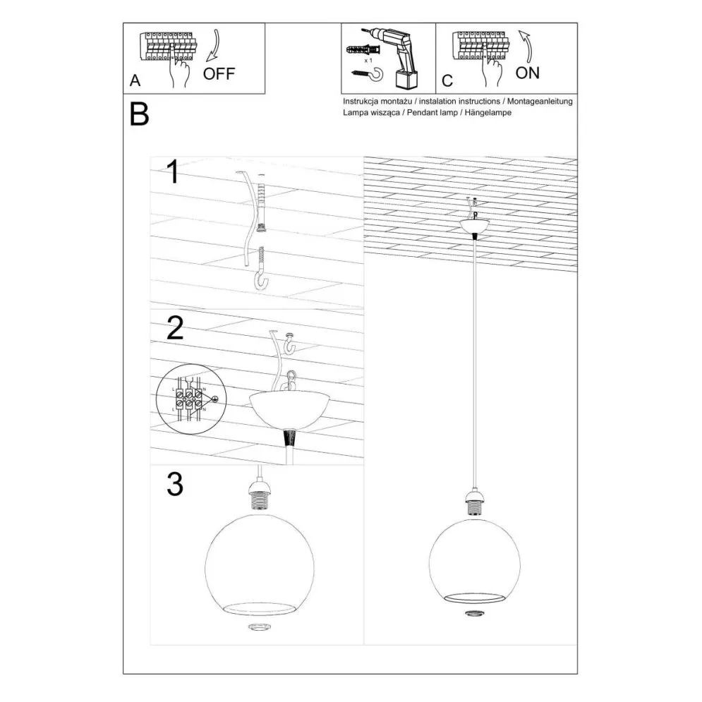 Lampa wisząca BALL biała | sklep MIRAT  kolekcja ball