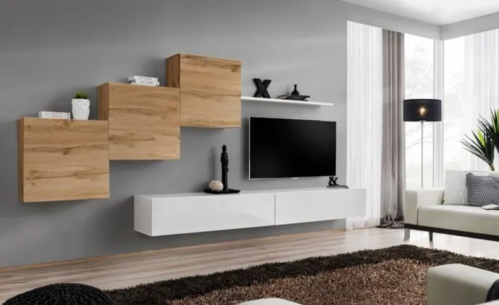 Meblościanka SWITCH X z szafką RTV i trzema szafkami | MIRAT. w stylu kolekcja SWITCH