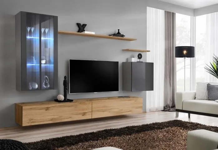 Meblościanka SWITCH XII na wysoki połysk z podświetleniem | MIRAT. w stylu  kolekcja SWITCH