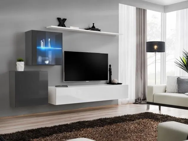 Meblościanka SWITCH XV wisząca z podświetleniem LED | MIRAT. w stylu  kolekcja SWITCH