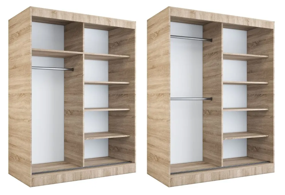 Szafa przesuwna MODUO COMFORT 150 antracyt/dąb sonoma z lustrem | MIRAT. w stylu kolekcja MODUO COMFORT