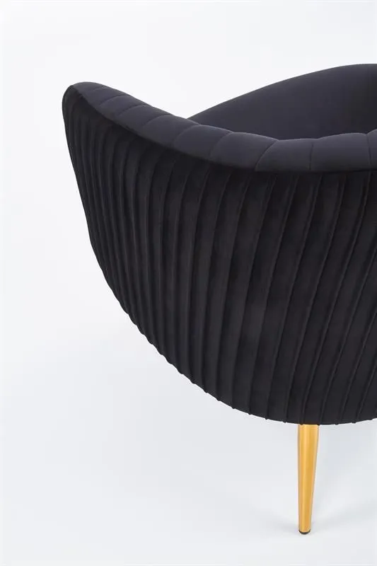 Fotel CROWN czarny z przeszyciami w stylu glamour | MIRAT. w stylu GLAMOUR kolekcja