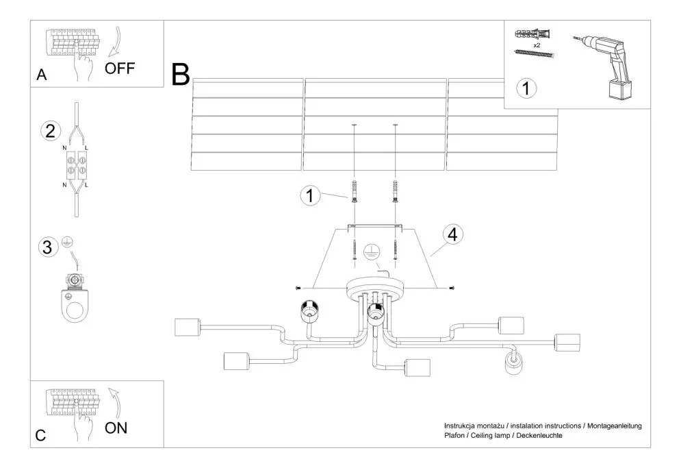 Żyrandol VECTOR 8 czarny | sklep MIRAT kolekcja vector