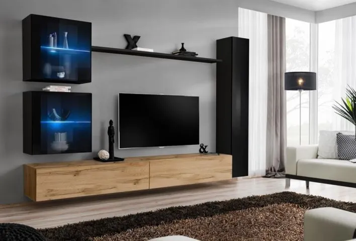 Meblościanka SWITCH XVIII wisząca nowoczesna na wysoki połysk | MIRAT. w stylu  kolekcja SWITCH