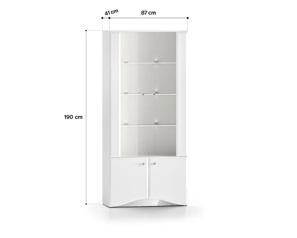 Witryna BLANC 01 2D biały połysk I sklep meblowy MIRAT.  kolekcja BLANC