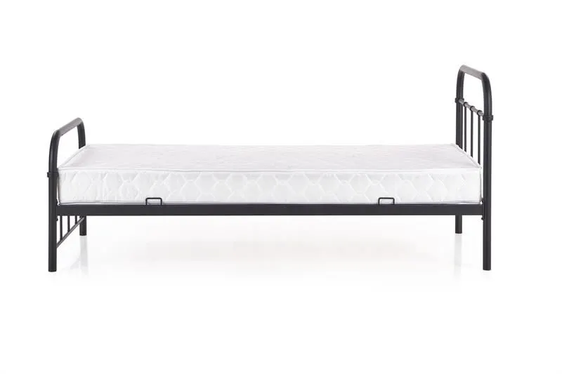 Łóżko LINDA 90x200 czarne metalowe jednoosobowe | MIRAT. styl LOFT