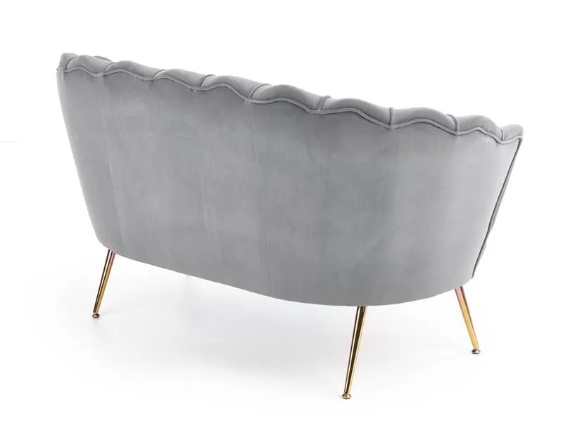 Sofa AMORINITO XL szara muszla na złotych lub czarnych nogach | MIRAT. styl GLAMOUR, PASTELE