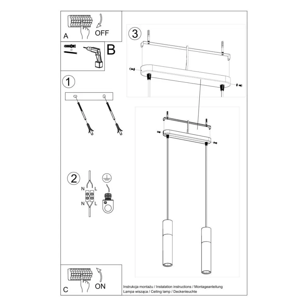 Lampa wisząca PABLO 2 czarna | sklep MIRAT kolekcja pablo