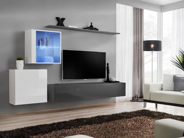 Meblościanka SWITCH XV wisząca z podświetleniem LED | MIRAT. w stylu  kolekcja SWITCH