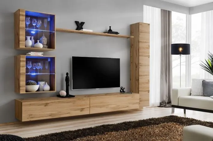 Meblościanka SWITCH XVIII wisząca nowoczesna na wysoki połysk | MIRAT. w stylu  kolekcja SWITCH