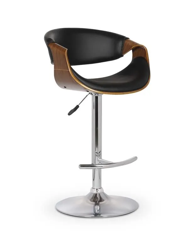 Hoker H-100 czarny tapicerowany ekoskórą z elementami drewna | MIRAT. styl LOFT