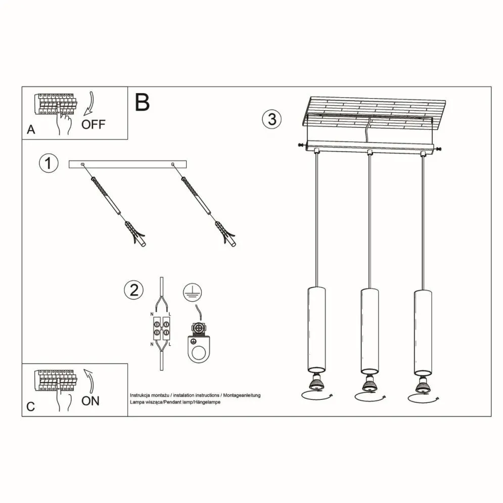 Lampa wisząca LINO 3L | sklep MIRAT kolekcja lino