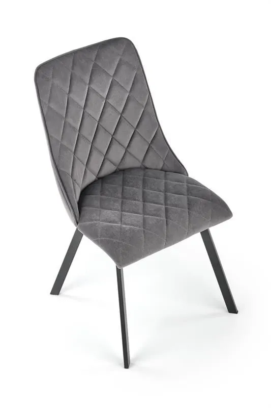 Krzesło K450 VELVET szare tapicerowane do salonu | MIRAT. styl GLAMOUR, LOFT