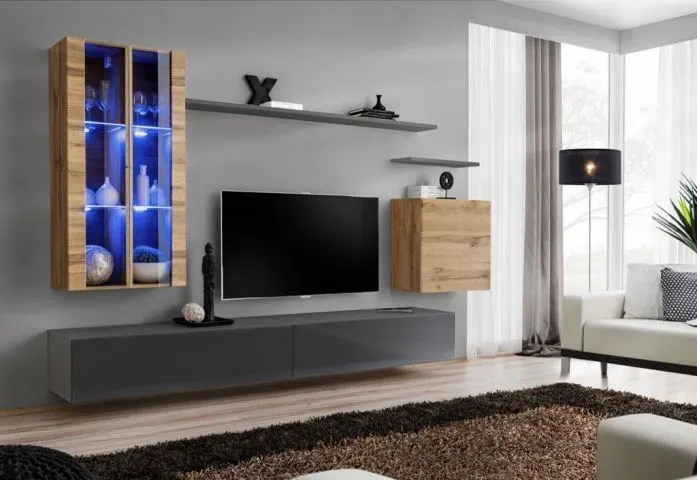 Meblościanka SWITCH XII na wysoki połysk z podświetleniem | MIRAT. w stylu  kolekcja SWITCH