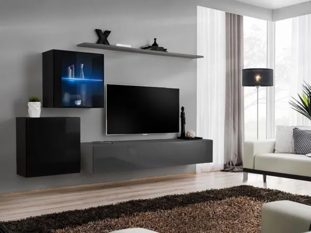 Meblościanka SWITCH XV wisząca z podświetleniem LED | MIRAT. w stylu  kolekcja SWITCH