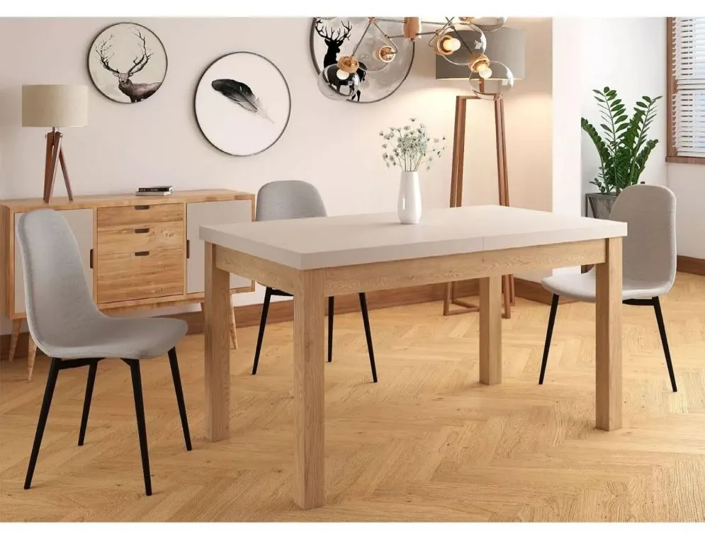 Stół drewniany Presto 140-218x80 cm kaszmir/ dąb cremona torro | MIRAT styl SKANDYNAWSKI