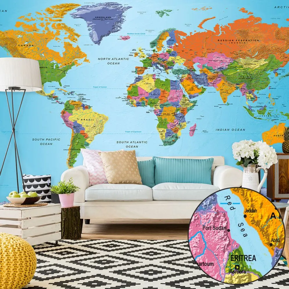 Fototapeta XXL - Mapa świata  Kolorowa geografia II-1