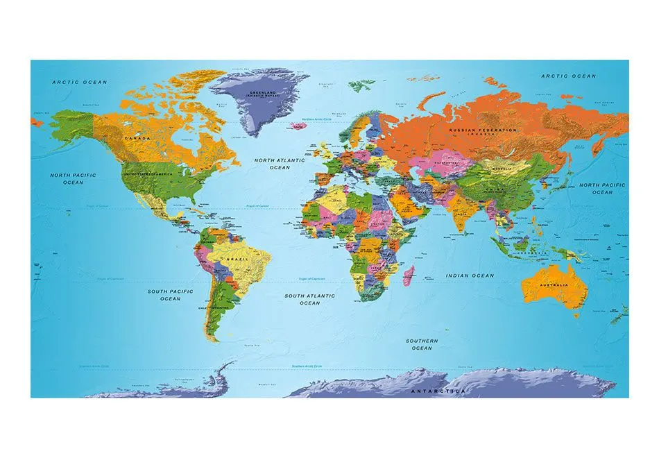 Fototapeta XXL - Mapa świata  Kolorowa geografia II-2