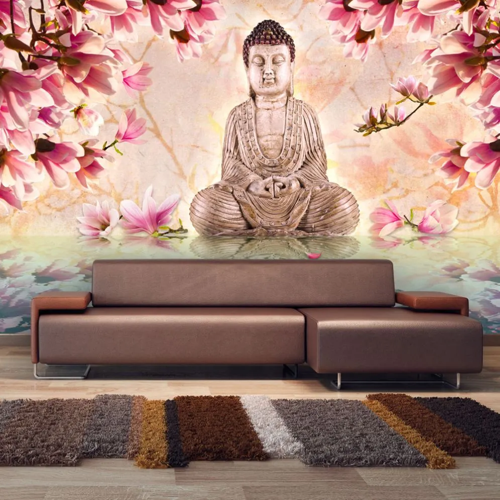 Fototapeta - Budda i magnolia-1